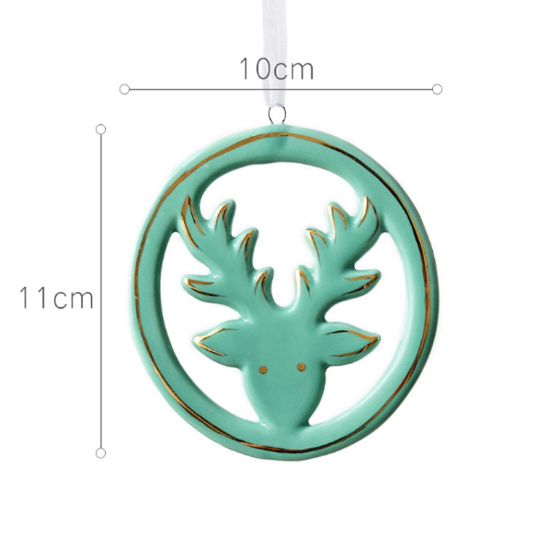 2020 Newest Christmas Tree Topper Gifts Ceramic X′mas Deer Hanging Ornament