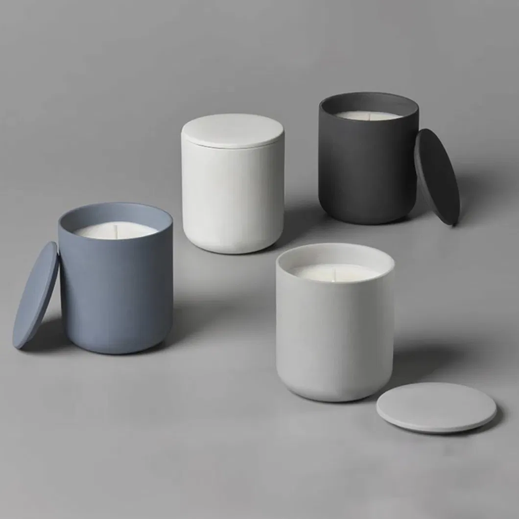 Sample Customization Nordic Matte Candle Jar Custom Ceramic Candle Cup with Lid