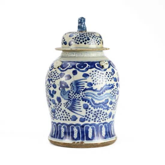 Porcellana Jingdezhen Vasi del tempio dello zenzero della decorazione della porcellana degli uccelli del fiore di ceramica blu e bianco